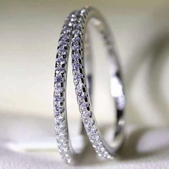 NEW 925 STERLING SILVER FULL ETERNITY RING, CUTE RING, SHINY RING. - Picture 1 of 7